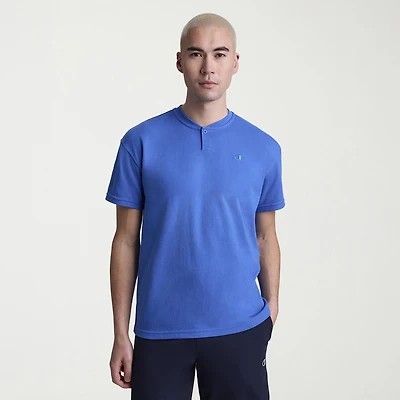Champion Mens Short Sleeve Regular Fit Henley Shirt