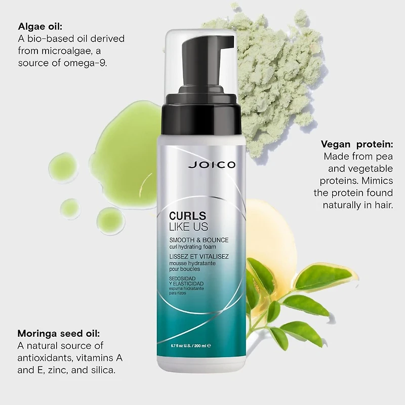 Joico Curls Like Us Smooth & Bounce Curl Hydrating Foam Hair Mousse 6.7 oz.