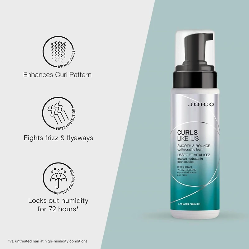 Joico Curls Like Us Smooth & Bounce Curl Hydrating Foam Hair Mousse 6.7 oz.