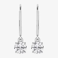 Limited Quantities! (F / Si1) Womens 1 CT. T.W. Lab Grown White Diamond Sterling Silver Round Drop Earrings