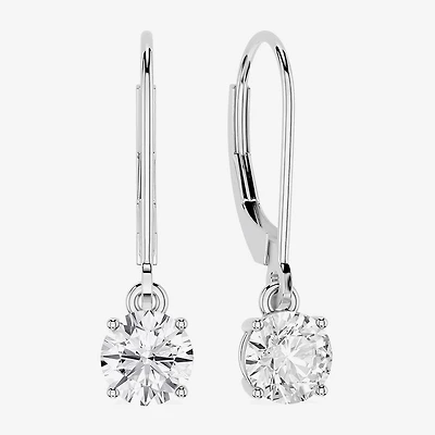 Limited Quantities! (F / Si1) Womens 1 CT. T.W. Lab Grown White Diamond Sterling Silver Round Drop Earrings
