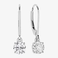 Limited Quantities! (F / Si1) Womens 1 CT. T.W. Lab Grown White Diamond Sterling Silver Round Drop Earrings