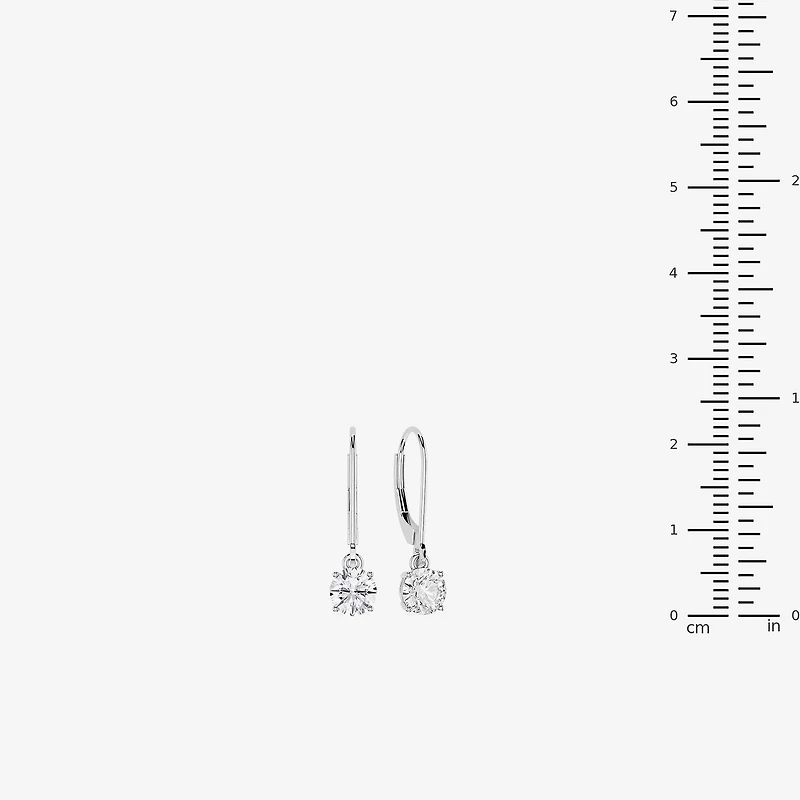 Limited Quantities! (F / Si1) Womens 1 CT. T.W. Lab Grown White Diamond Sterling Silver Round Drop Earrings