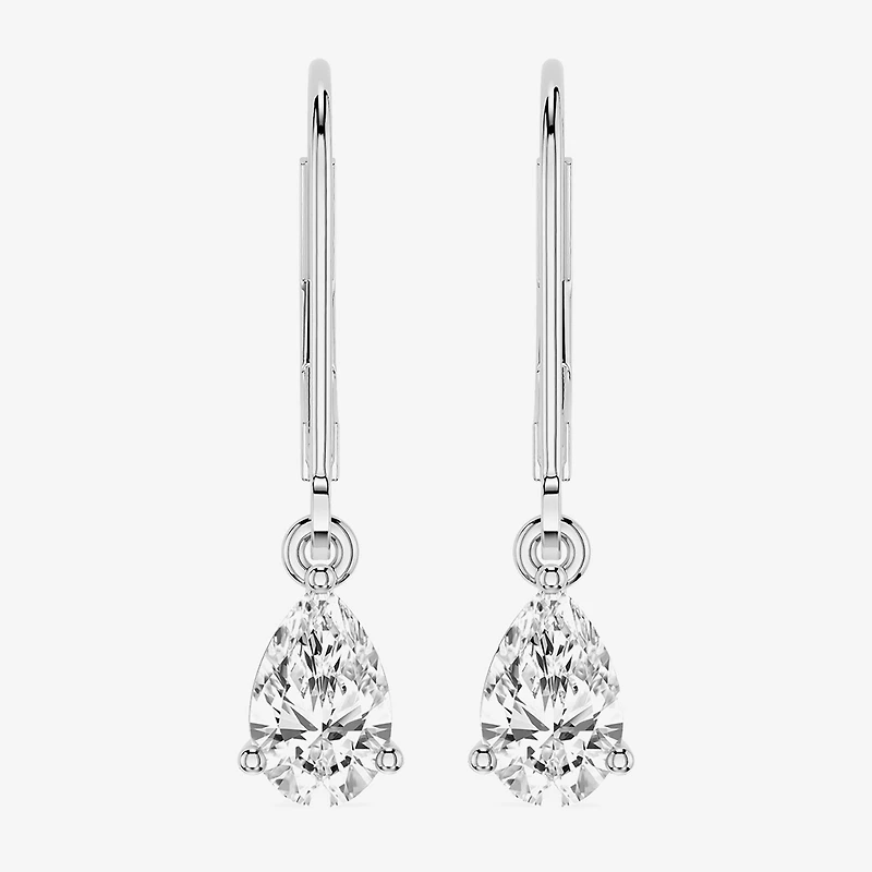 Limited Quantities! (F / Si1) Womens 1 CT. T.W. Lab Grown White Diamond Sterling Silver Pear Drop Earrings