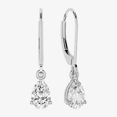 Limited Quantities! (F / Si1) Womens 1 CT. T.W. Lab Grown White Diamond Sterling Silver Pear Drop Earrings