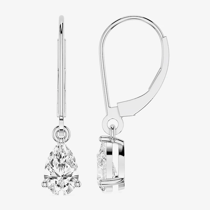 Limited Quantities! (F / Si1) Womens 1 CT. T.W. Lab Grown White Diamond Sterling Silver Pear Drop Earrings