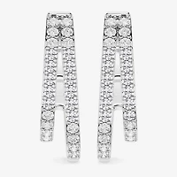 Limited Quantities! (F / Si1) Womens 1/2 CT. T.W. Lab Grown White Diamond Sterling Silver 17.4mm Hoop Earrings