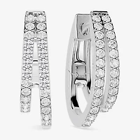 Limited Quantities! (F / Si1) Womens 1/2 CT. T.W. Lab Grown White Diamond Sterling Silver 17.4mm Hoop Earrings