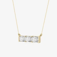 Limited Quantities! (F / Si1) Womens 3 CT. T.W. Lab Grown White Diamond 14K Gold Over Silver Bar 18 Inch Pendant Necklace