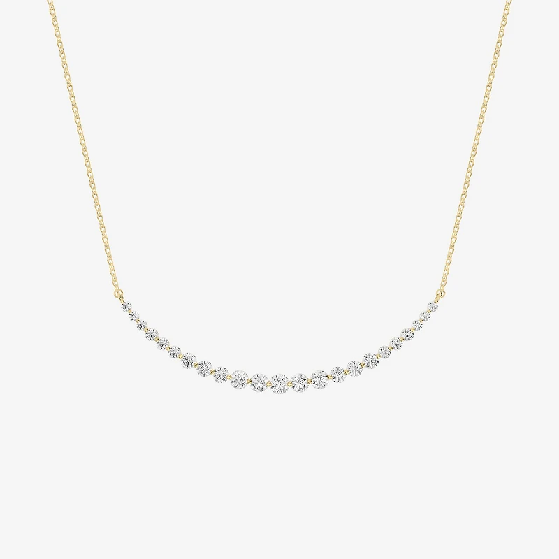 Limited Quantities! (F / Si1) Womens 1 CT. T.W. Lab Grown White Diamond 14K Gold Over Silver 18 Inch Pendant Necklace