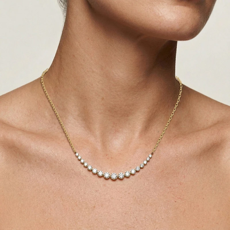 Limited Quantities! (F / Si1) Womens 1 CT. T.W. Lab Grown White Diamond 14K Gold Over Silver 18 Inch Pendant Necklace