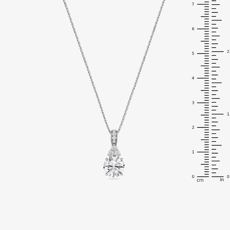 Limited Quantities! (F / Si1) Womens 1/ CT. T.W. Lab Grown White Diamond Sterling Silver 18 Inch Pendant Necklace