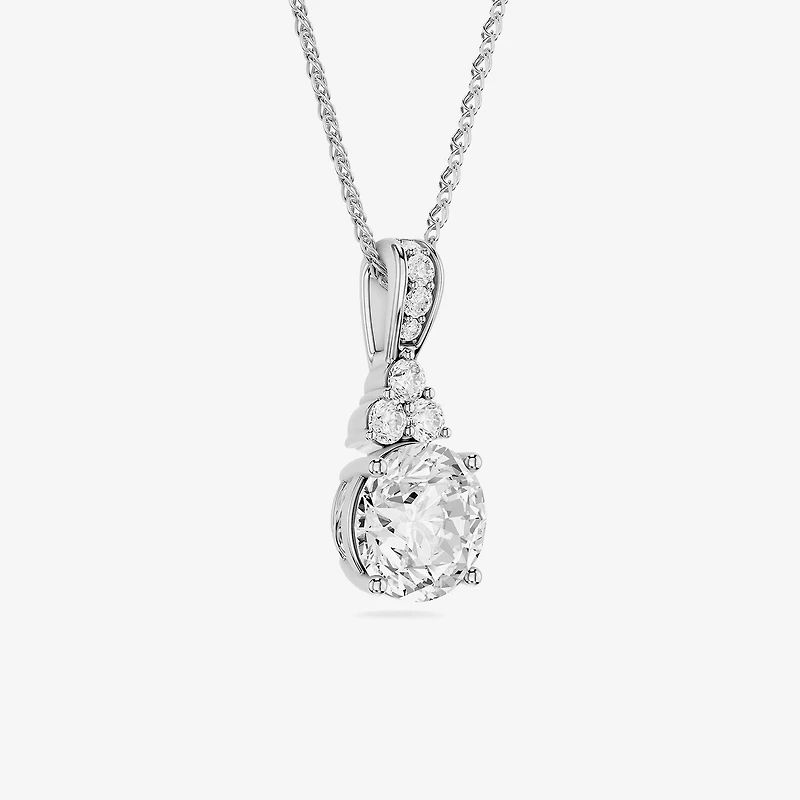 Limited Quantities! (F / Si1) Womens 1/ CT. T.W. Lab Grown White Diamond Sterling Silver 18 Inch Pendant Necklace