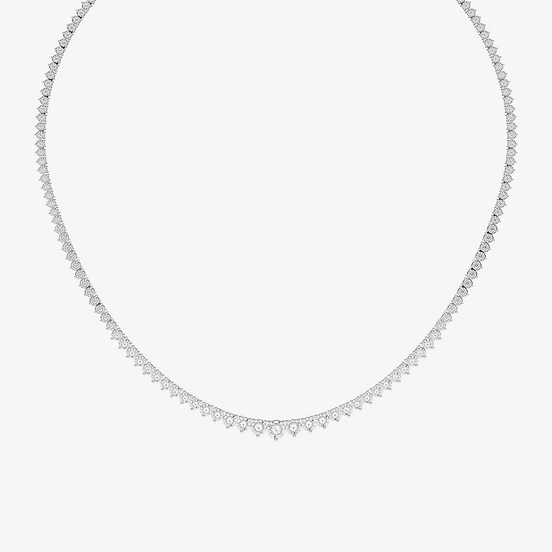 Limited Quantities! (F / Si1) Womens White Diamond Sterling Silver 18 Inch Tennis Necklace