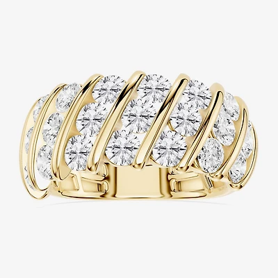 Limited Quantities! (F / Si1) Womens 3.5MM 2 CT. T.W. Lab Grown White Diamond 14K Gold Over Silver Band