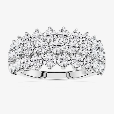 Limited Quantities! (F / Si1) Womens CT. T.W. Lab Grown White Diamond Sterling Silver Band