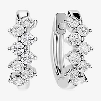 Limited Quantities! (F / Si1) Womens 1/2 CT. T.W. Lab Grown White Diamond Sterling Silver 15.7mm Hoop Earrings