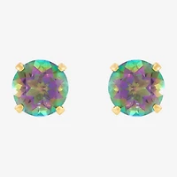 Limited Quantities! Genuine Mystic Fire Topaz 14K Gold 4mm Stud Earrings