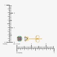 Limited Quantities! Genuine Mystic Fire Topaz 14K Gold 4mm Stud Earrings