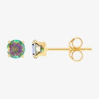 Limited Quantities! Genuine Mystic Fire Topaz 14K Gold 4mm Stud Earrings