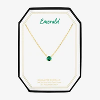 Gemstone 14K Gold Over Silver Round 18 Inch Pendant Necklace