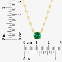 Gemstone 14K Gold Over Silver Round 18 Inch Pendant Necklace