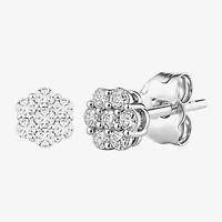 Diamond Blossom 1/4 CT. T.W. Lab Grown White 10K or Yellow Gold 5.2mm Flower Stud Earrings
