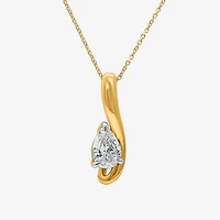 (I/Si2) Womens Lab Grown White Diamond Pear 18 Inch Pendant Necklace