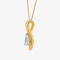 (I/Si2) Womens Lab Grown White Diamond Pear 18 Inch Pendant Necklace