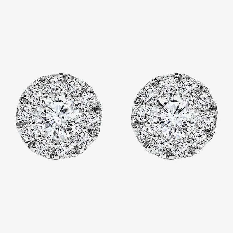 (I/Si2) 1 CT. T.W. Lab Grown White Diamond Sterling Silver 3.2mm Round Stud Earrings