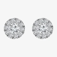 (I/Si2) 1 CT. T.W. Lab Grown White Diamond Sterling Silver 3.2mm Round Stud Earrings