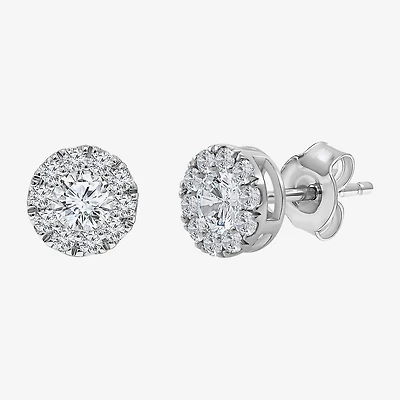 (I/Si2) 1 CT. T.W. Lab Grown White Diamond Sterling Silver 3.2mm Round Stud Earrings