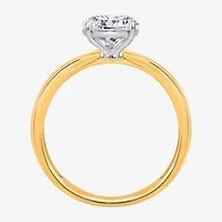 (I / Si2) Womens 2 CT. T.W. Lab Grown White Diamond Round Side Stone Engagement Ring