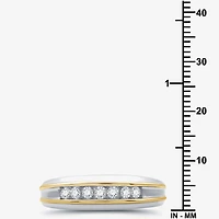 I Said Yes (H-I / I1) Mens 1/4 CT. T.W. Lab Grown White Diamond 14K Two Tone Gold Over Silver Wedding Band