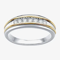 I Said Yes (H-I / I1) Mens 1/4 CT. T.W. Lab Grown White Diamond 14K Two Tone Gold Over Silver Wedding Band