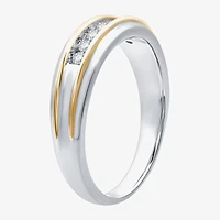 I Said Yes (H-I / I1) Mens 1/4 CT. T.W. Lab Grown White Diamond 14K Two Tone Gold Over Silver Wedding Band