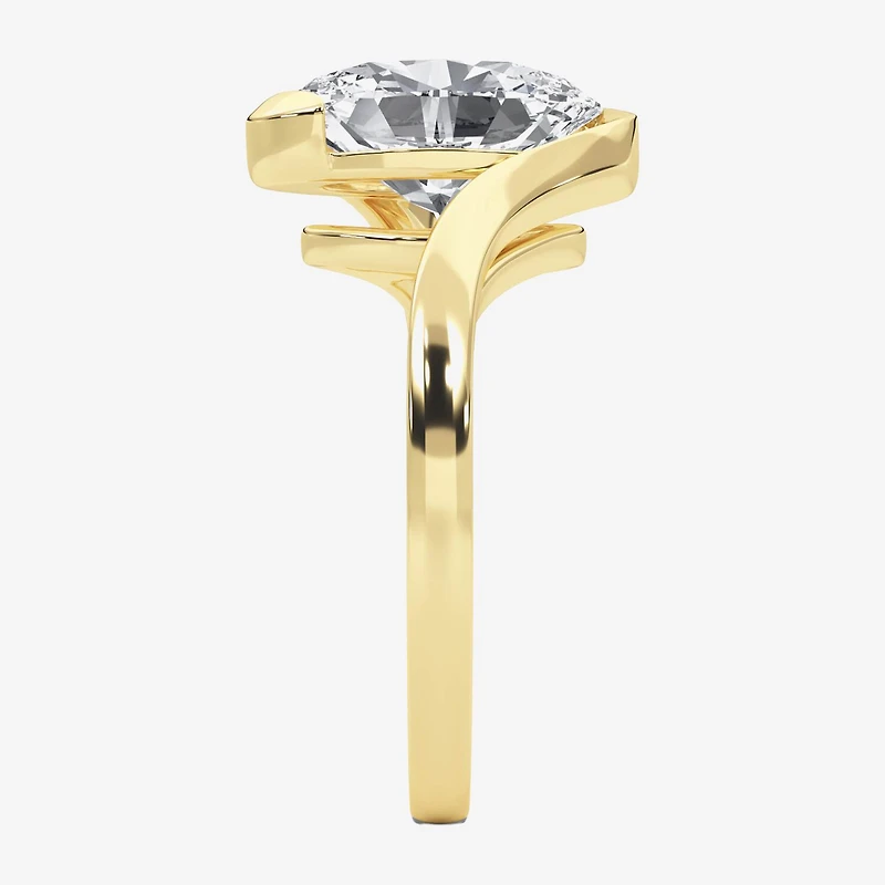 Grown Gorgeous (F / Vs2) Womens 2 1/4 CT. Lab White Diamond 14K Gold Oval Solitaire Engagement Ring