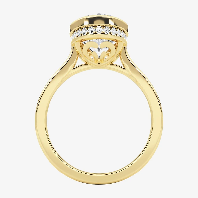 Grown Gorgeous (F / Vs2) Womens 3 1/2 CT. T.W Lab White Diamond 14K Gold Oval Engagement Ring