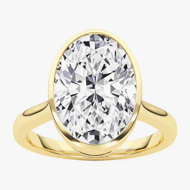 Grown Gorgeous (F / Vs2) Womens 3 1/2 CT. T.W Lab White Diamond 14K Gold Oval Engagement Ring