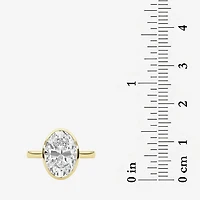 Grown Gorgeous (F / Vs2) Womens 3 1/2 CT. T.W Lab White Diamond 14K Gold Oval Engagement Ring