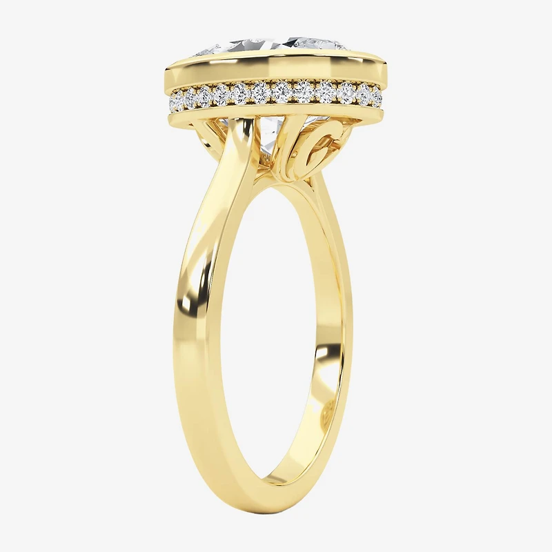 Grown Gorgeous (F / Vs2) Womens 3 1/2 CT. T.W Lab White Diamond 14K Gold Oval Engagement Ring