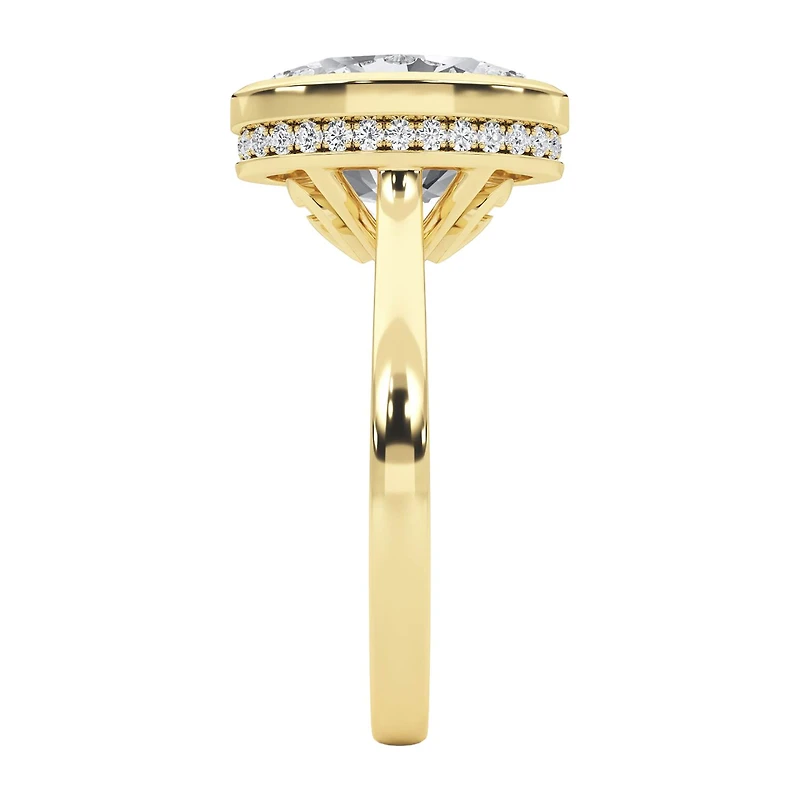Grown Gorgeous (F / Vs2) Womens 3 1/2 CT. T.W Lab White Diamond 14K Gold Oval Engagement Ring