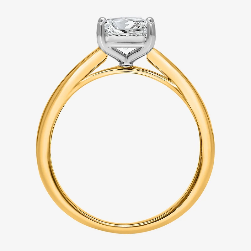 (I / Si2) Womens 1 CT. Lab Grown White Diamond Sterling Silver Solitaire Engagement Ring
