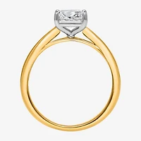 (I / Si2) Womens 1 CT. Lab Grown White Diamond Sterling Silver Solitaire Engagement Ring
