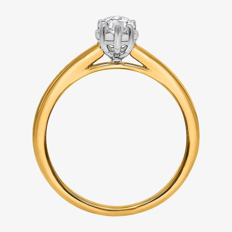 (I / Si2) Womens 1 CT. Lab Grown White Diamond Sterling Silver Marquise Solitaire Engagement Ring