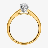(I / Si2) Womens 1 CT. Lab Grown White Diamond Sterling Silver Marquise Solitaire Engagement Ring