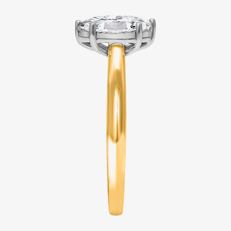 (I / Si2) Womens 1 CT. Lab Grown White Diamond Sterling Silver Marquise Solitaire Engagement Ring