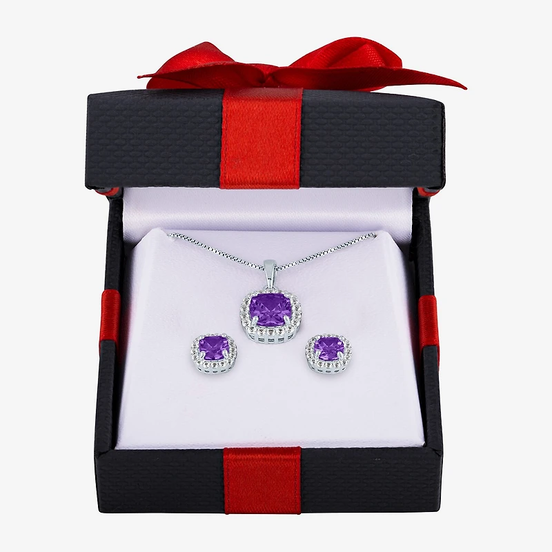 Gemstone Pure Silver Over Brass 2-pc. Jewelry Set
