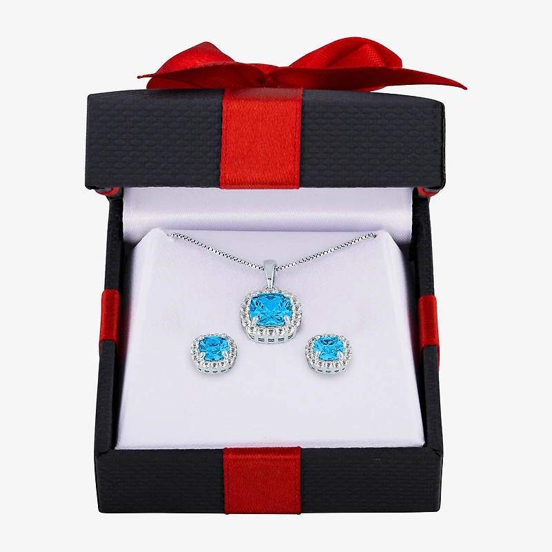 Gemstone Pure Silver Over Brass 2-pc. Jewelry Set