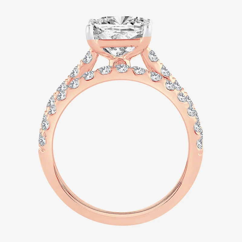 (H-I / SI1-SI2) Signature By Modern Bride Womens 2 CT.TW Lab Grown White Diamond 14K Gold Side Stone Bridal Set